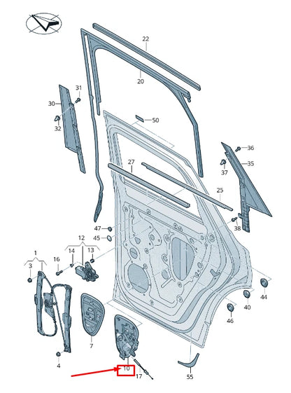 NEW VW TOUAREG CR REAR LEFT DOOR INNER PANEL COVER 760839095