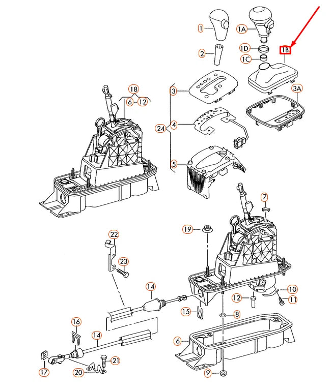 NEW AUDI A3 8P GEARSHIFT LEVER TRIM LEATHER LHD 8P1713118B1KT