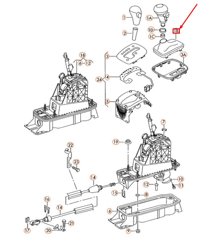 NEW AUDI A3 8P GEARSHIFT LEVER TRIM LEATHER LHD 8P1713118B1KT