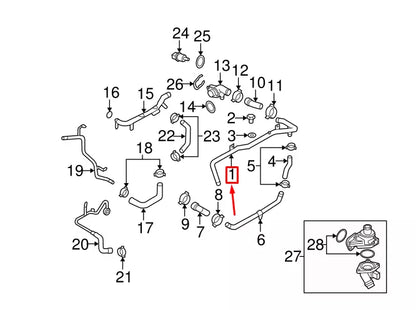 NEW AUDI A6 AVANT C6 ENGINE COOLANT PIPE 06D121071R ORIGINAL