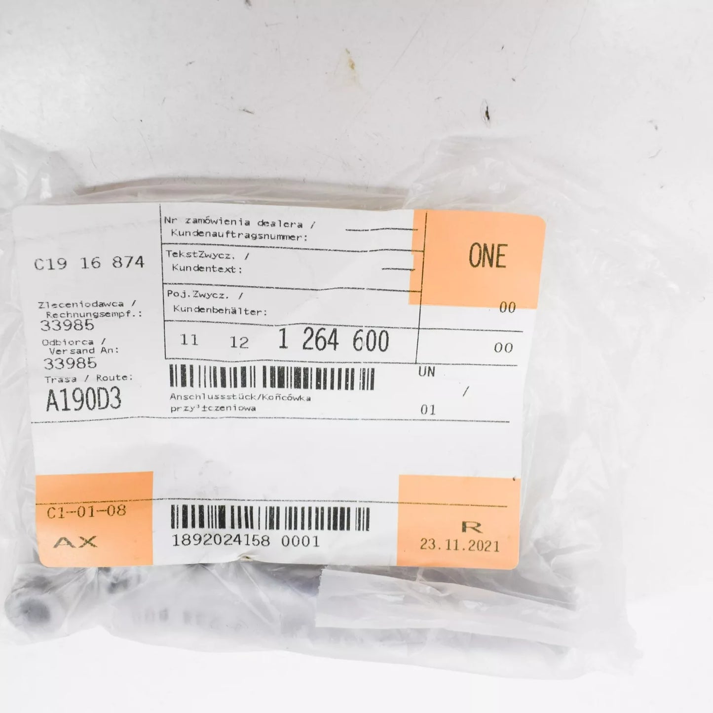 NEW BMW 3 E30 ENGINE CYLINDER HEAD CONNECTOR 11121264600 1264600 ORIGINAL