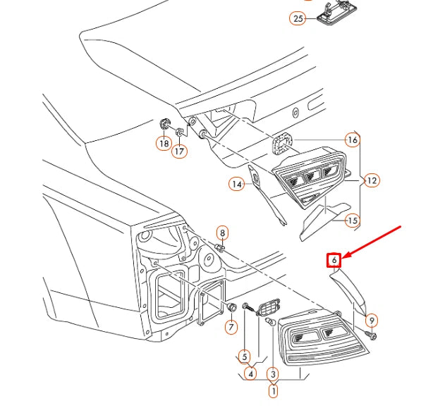 NEW AUDI A8 4H REAR RIGHT TAIL LIGHT TRIM 4H0941780C4PK ORIGINAL