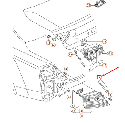 NEW AUDI A8 4H REAR RIGHT TAIL LIGHT TRIM 4H0941780C4PK ORIGINAL