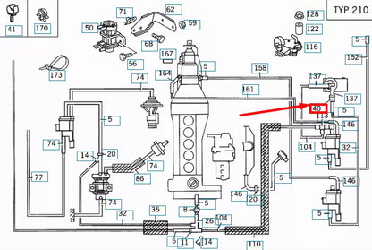 NEW MERCEDES-BENZ S W140 VACUUM CONTROL VALVE DASHPOT A0003040234 ORIGINAL