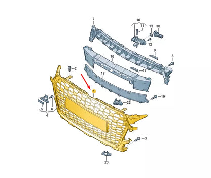 NEW AUDI TT FV MK3 RADIATOR GRILLE 8S0853651HALZ ORIGINAL