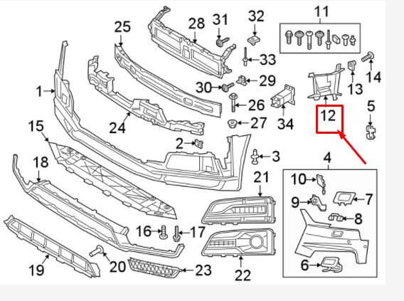 NEW AUDI A4 B9 FRONT BUMPER LEFT AIR GUIDE 8W9121763 ORIGINAL