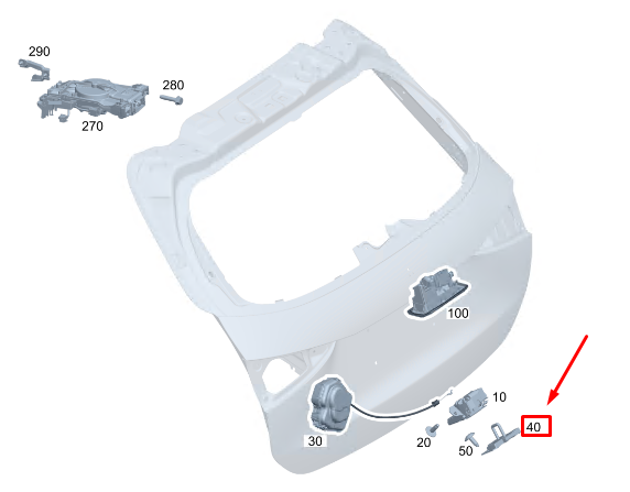 new mercedes-benz c w206 trunk lid lock mount bracket a0997503800 original