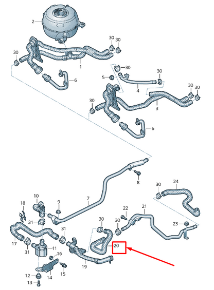 NEW AUDI A6 4A C8 ENGINE COOLANT HOSE 4K0121445AM ORIGINAL
