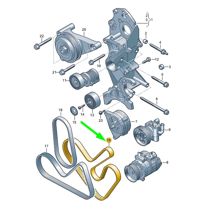NEW VOLKSWAGEN CRAFTER MK1 2E POLY V-BELT 03L903137AB 2012