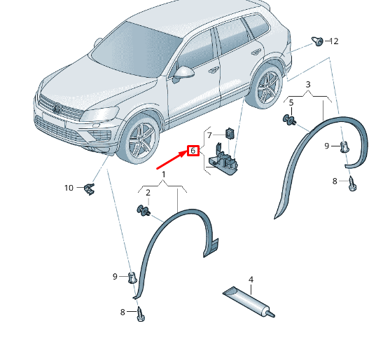 NEW VW TOUAREG 7P MK2 REAR RIGHT LOWER WHEEL COVER MUDGUARD 7P6854856 ORIGINAL