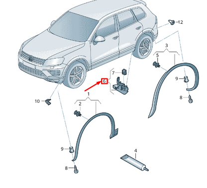 NEW VW TOUAREG 7P MK2 REAR RIGHT LOWER WHEEL COVER MUDGUARD 7P6854856 ORIGINAL