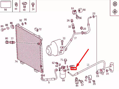 NEW MERCEDES-BENZ E W210 A/C REFRIGERANT TEMPERATURE SENSOR A2108300072 ORIGINAL
