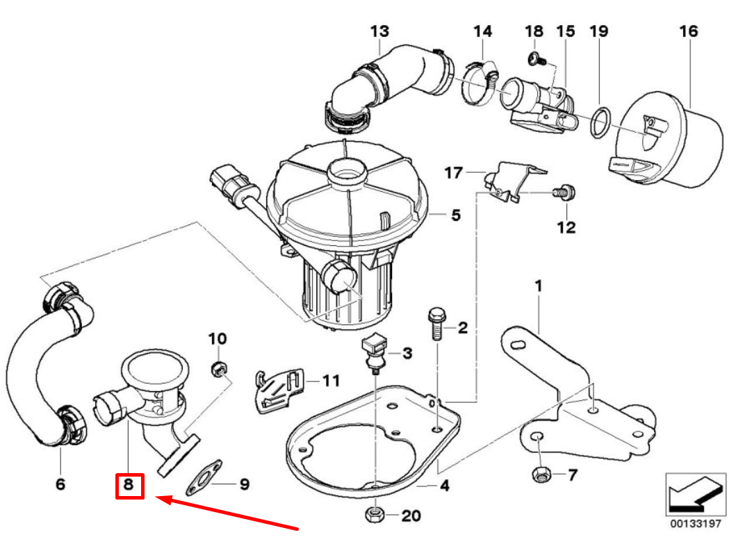 new bmw x3 e83 air pump control valve 11727553066 7553066 original