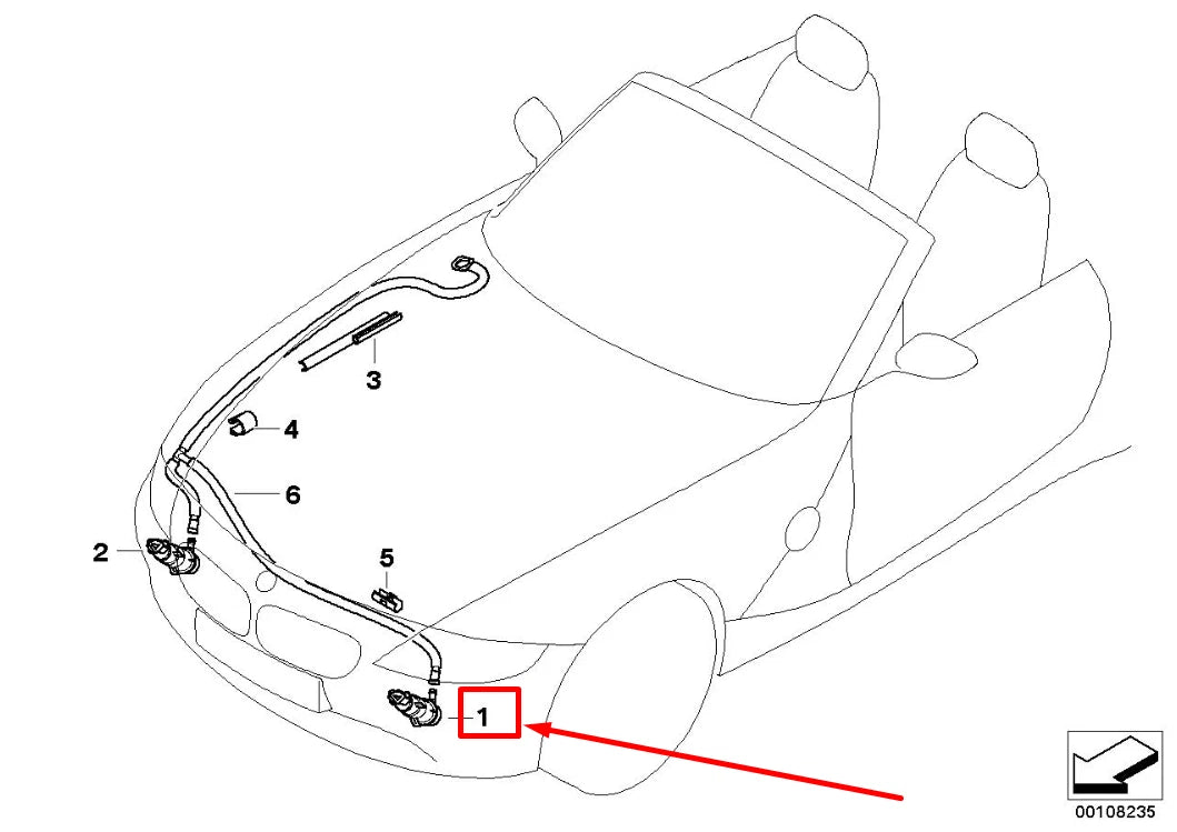 NEW BMW Z4 ROADSTER E89 HEADLIGHT WASHER NOZZLE 7206645 61677206645 ORIGINAL