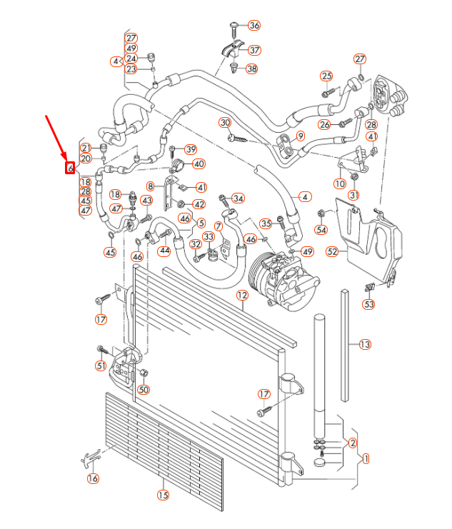 new audi a3 8p a/c refrigerant hose 1k0820741bd original
