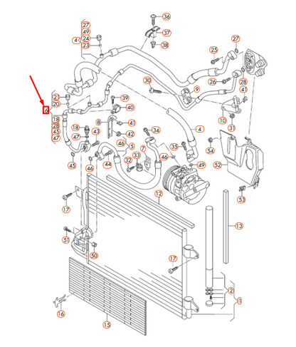 new audi a3 8p a/c refrigerant hose 1k0820741bd original