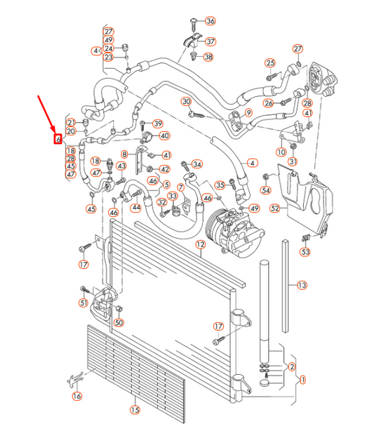 new audi a3 8p a/c refrigerant hose 1k0820741bd original