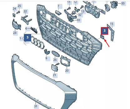 NEW AUDI RSQ8 4MN FRONT LEFT PARKTRONIC HOLDER 4M8919267B