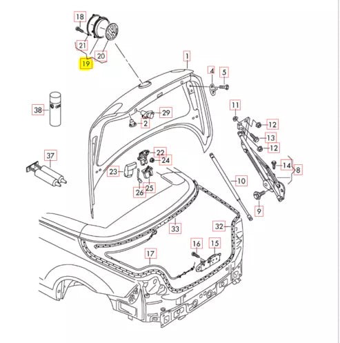 NEW VW GOLF 1K1 REAR TRUNK LID BOOT EMBLEM BADGE 3C5827469DULM ORIGINAL