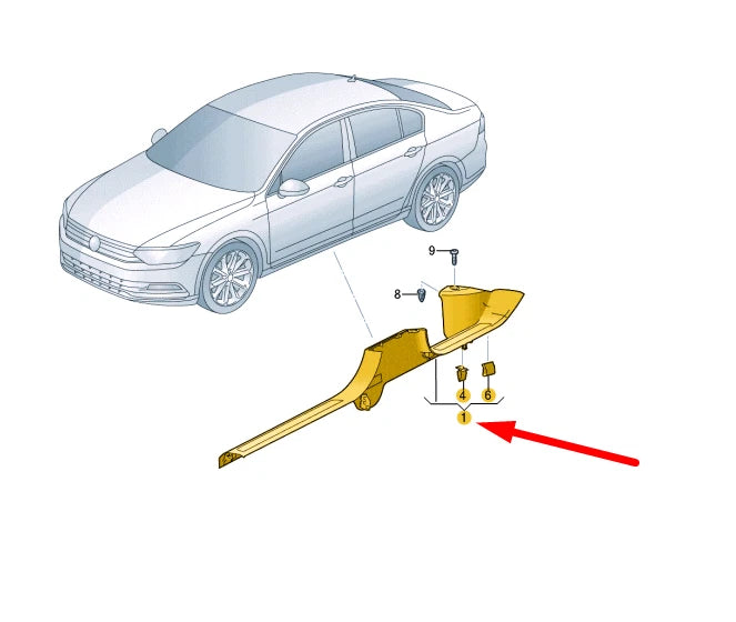 NEW VOLKSWAGEN PASSAT B8 LEFT SILL TRIM STRIP 3G0853371M3HS