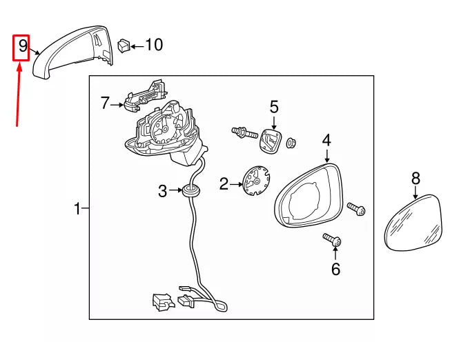 NEW AUDI A3 SPORTBACK 8V FRONT LEFT DOOR MIRROR COVER 8V0857527EGRU ORIGINAL