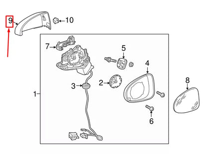 NEW AUDI A3 SPORTBACK 8V FRONT LEFT DOOR MIRROR COVER 8V0857527EGRU ORIGINAL