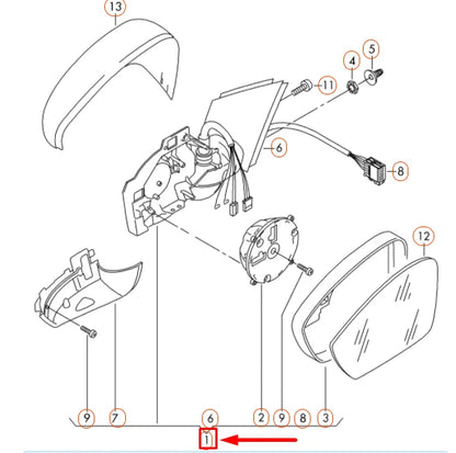 NEW VW POLO 6R MK5 FRONT LEFT DOOR MIRROR HOUSING LHD 6C1857507A9B9 ORIGINAL