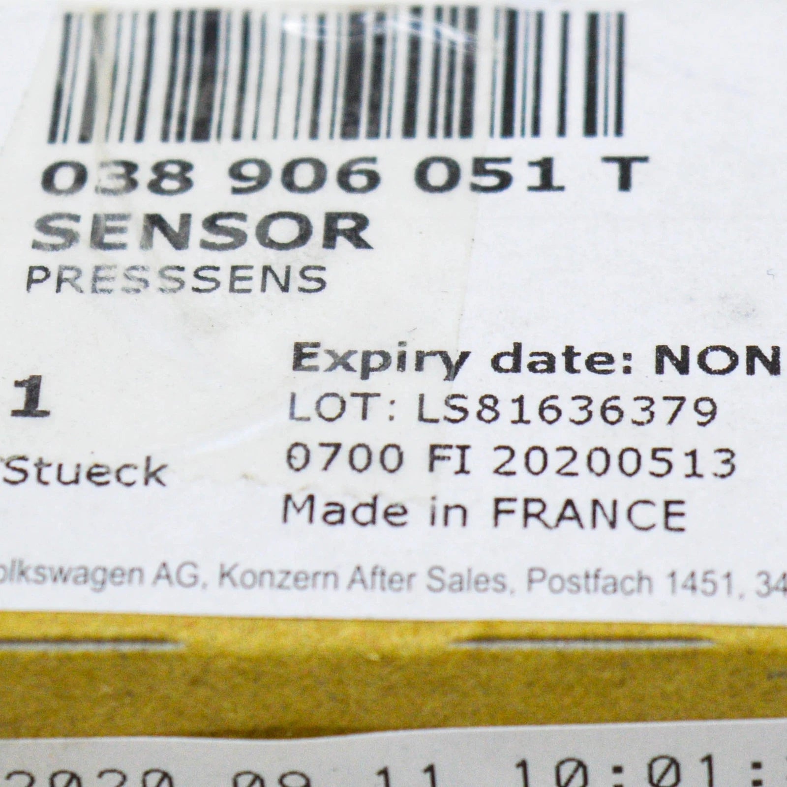 NEW AUDI A3 8V MASS AIR FLOW MAP SENSOR 038906051T ORIGINAL