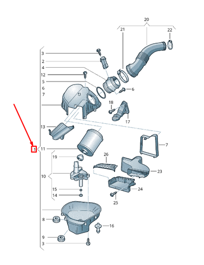 new audi a8 4h engine air filter box 4h0133824m original