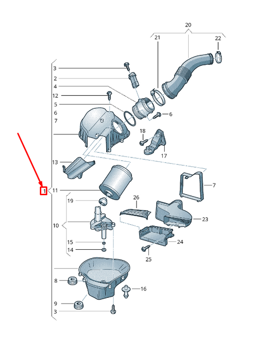 new audi a8 4h engine air filter box 4h0133824m original