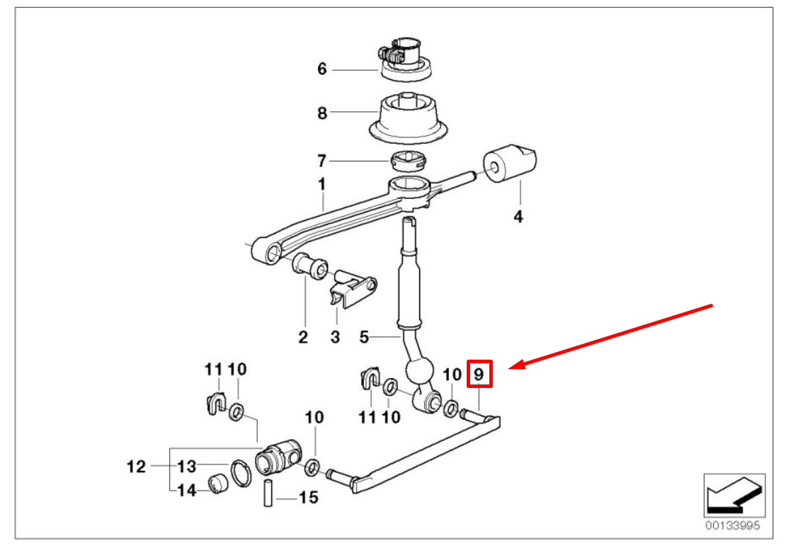 new bmw 3 e46 manual transmission selector rod 1434116 25111434116 original