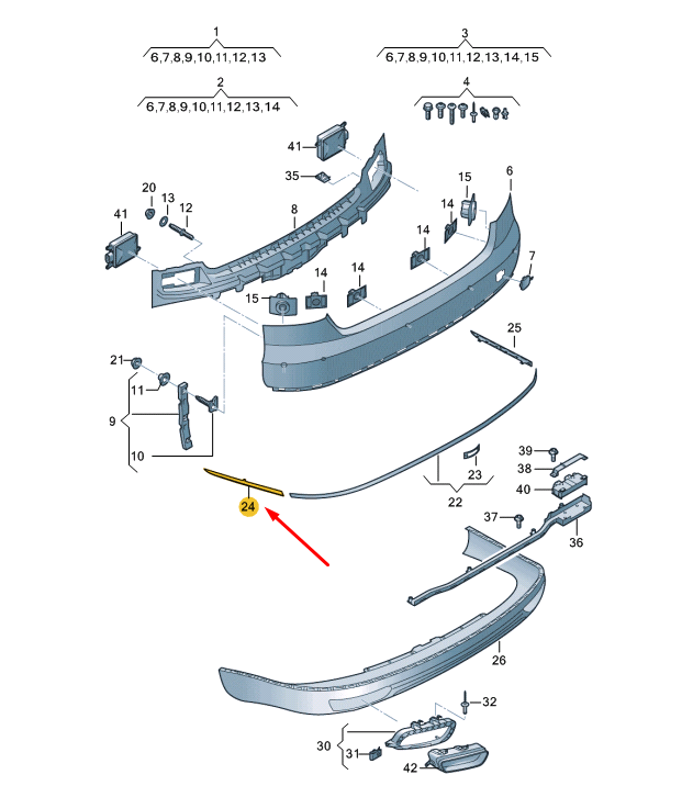 new audi a8 d4 rear left bumper chrome trim strip 4h08074592zz original