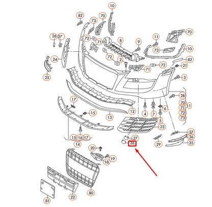 NEW AUDI R8 42 FRONT BUMPER RIGHT END CAP 420807752C9B9 ORIGINAL
