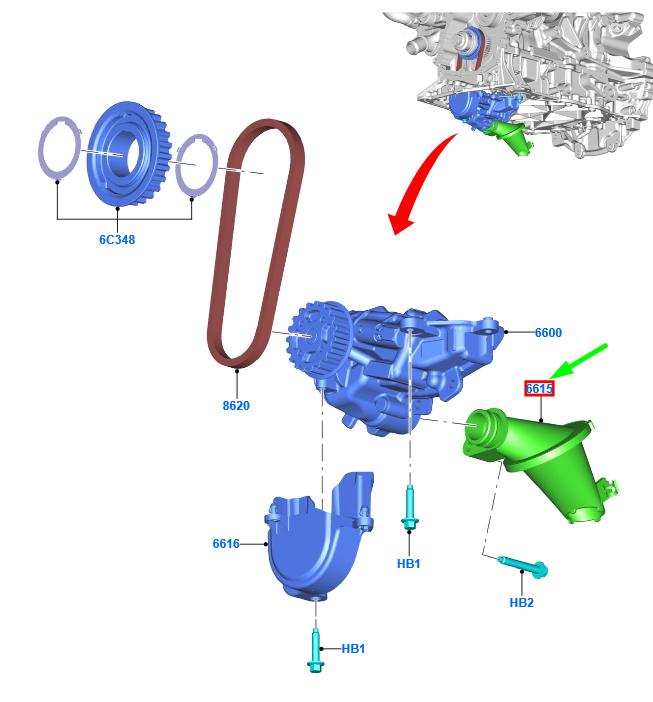 new ford ranger t6 mk1 oil pump inlet tube assy 2213916 original