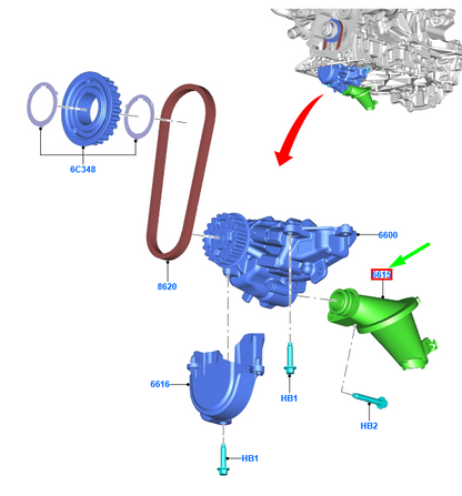 new ford ranger t6 mk1 oil pump inlet tube assy 2213916 original