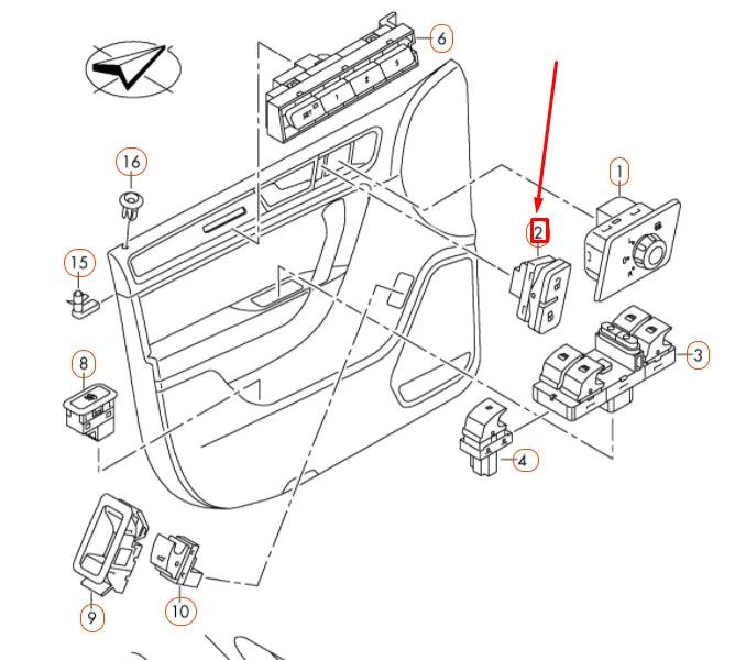 NEW VW TOUAREG 7P MK2 CENTRAL LOCKING SAFETY SWITCH 7P6962125A ORIGINAL