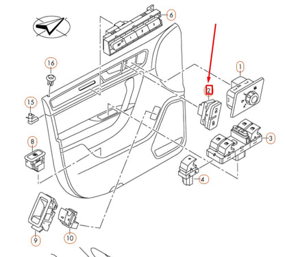 NEW VW TOUAREG 7P MK2 CENTRAL LOCKING SAFETY SWITCH 7P6962125A ORIGINAL