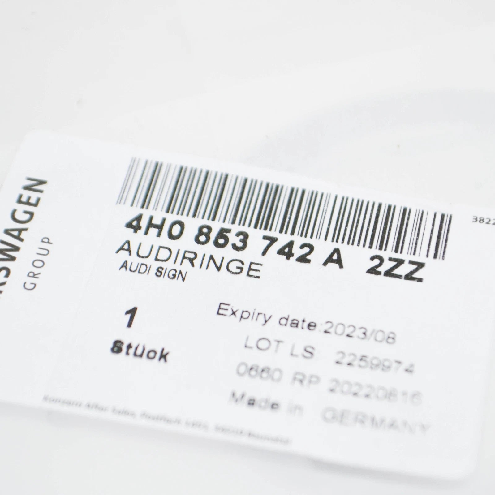 NEW AUDI Q5 8R REAR TRUNK RINGS EMBLEM BADGE 4H0853742A2ZZ ORIGINAL