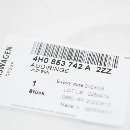 NEW AUDI Q5 8R REAR TRUNK RINGS EMBLEM BADGE 4H0853742A2ZZ ORIGINAL