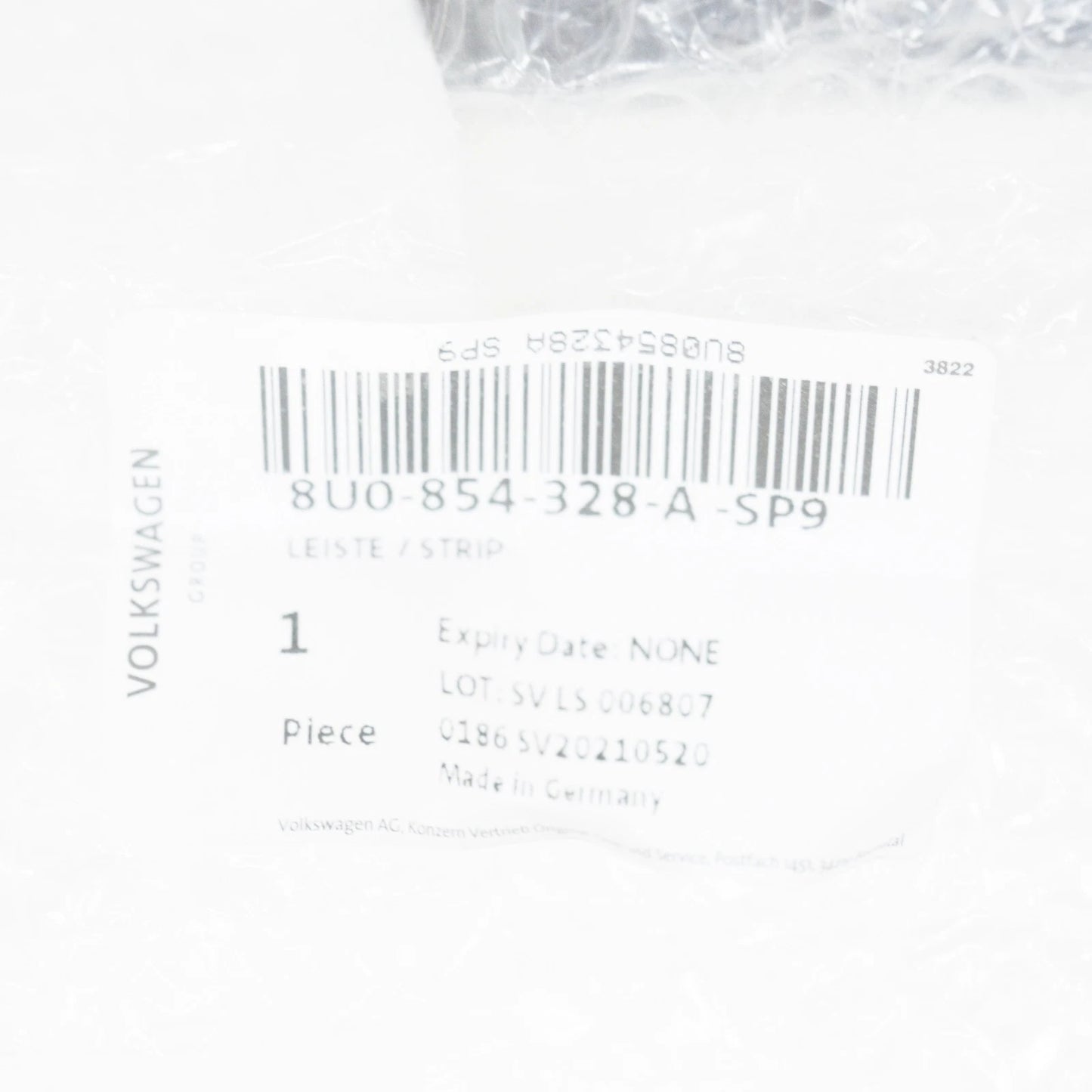 NEW AUDI Q3 8U FRONT RIGHT WATER DEFLECTOR 8U0854328ASP9 ORIGINAL