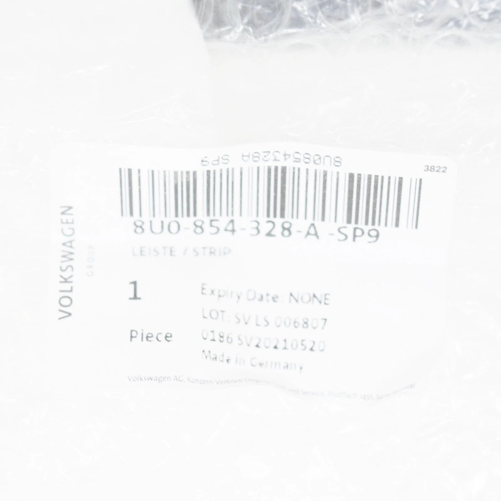 NEW AUDI Q3 8U FRONT RIGHT WATER DEFLECTOR 8U0854328ASP9 ORIGINAL