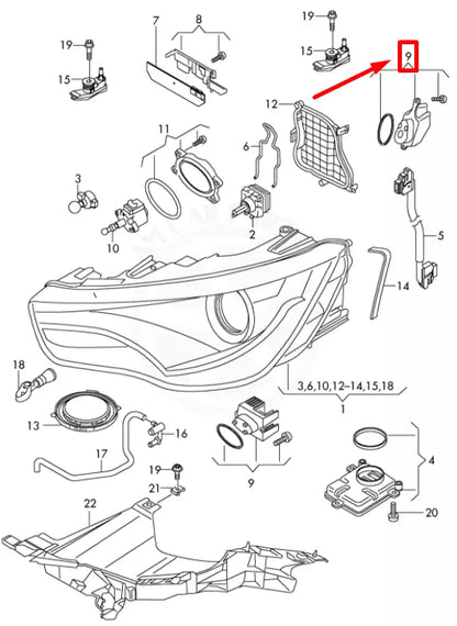 NEW AUDI A1 MK1 LED HEAT SINK REPAIR KIT 8X0998475 ORIGINAL