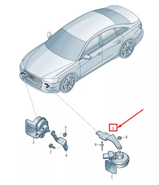 NEW AUDI A6 4A C8 LEFT LOW NOTE HORN SPRING SHACKLE 4K6951229