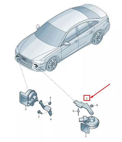 NEW AUDI A6 4A C8 LEFT LOW NOTE HORN SPRING SHACKLE 4K6951229