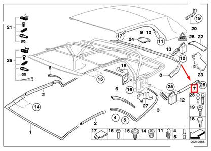 NEW BMW 3 CABRIO E46 CONVERTIBLE TOP SHOCK 54318268980 8268980 ORIGINAL