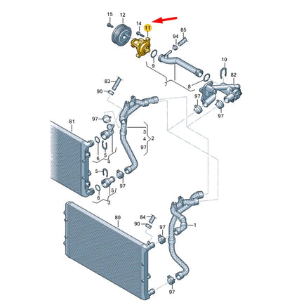 NEW VOLKSWAGEN POLO 6R COOLANT PUMP 03D121005 ORIGINAL