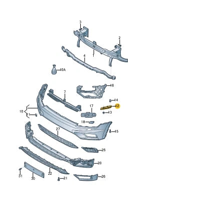 NEW VOLKSWAGEN TIGUAN AD FRONT LEFT BUMPER BRACKET 5NN807049B ORIGINAL