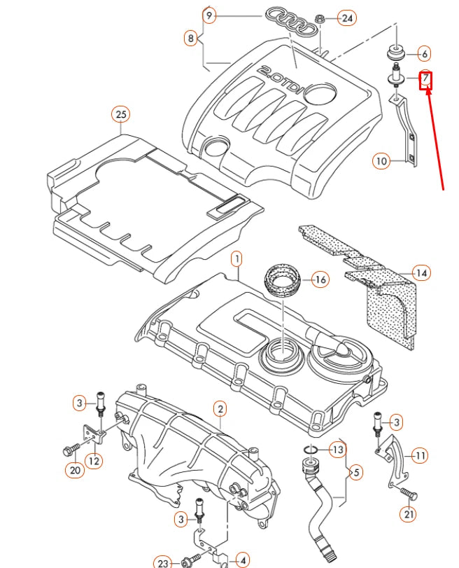 NEW AUDI A3 8P ENGINE COVER SECURING PIN 028103665