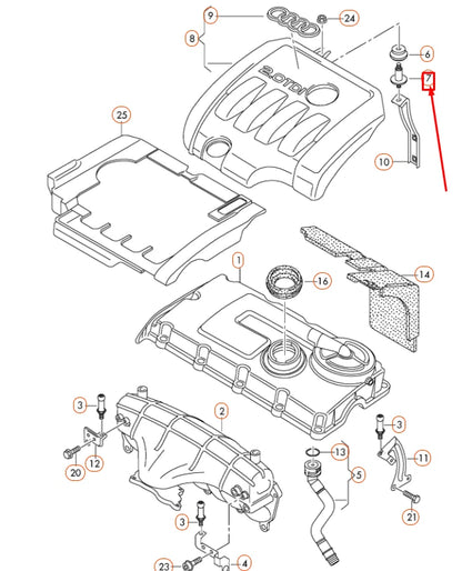 NEW AUDI A3 8P ENGINE COVER SECURING PIN 028103665