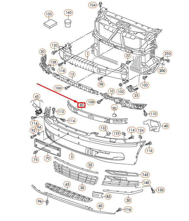 NEW VOLKSWAGEN PHAETON 3D FRONT BUMPER FOAM FILLER PIECE 3D0807248F ORIGINAL